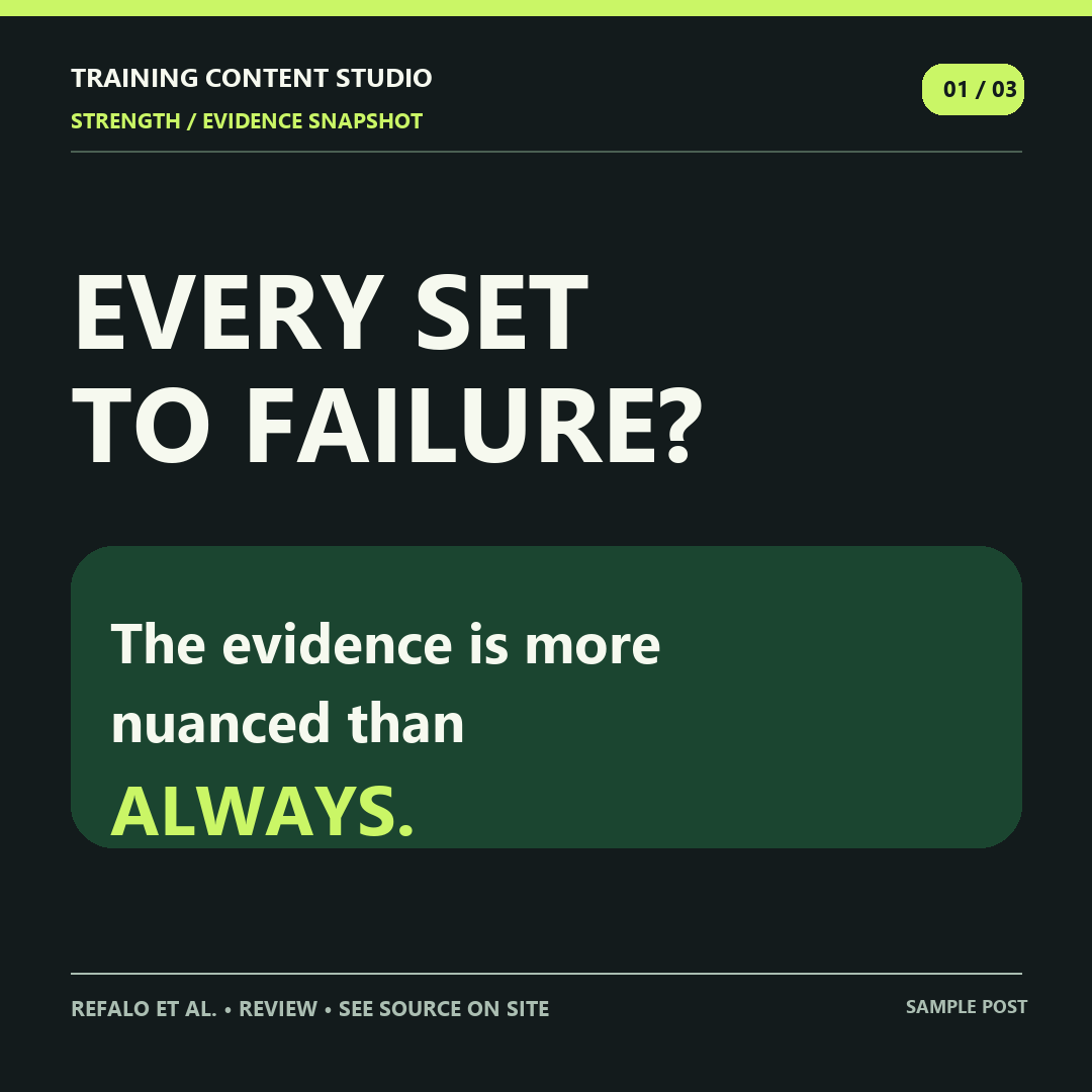 Infographic: Every set to failure?