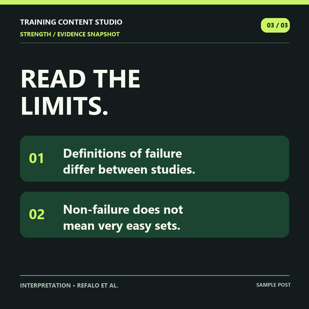 Infographic stating two interpretation limits of the failure review